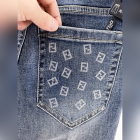 Мужские джинсы FENDI из ткани «Таннин»