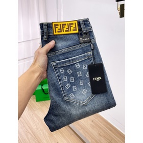 Мужские джинсы FENDI из ткани «Таннин»