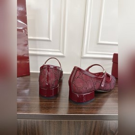 Туфли-мери-джейн из кружева и сетки со