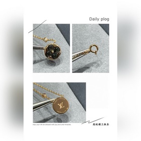 Круглое колье LV из натурального серог