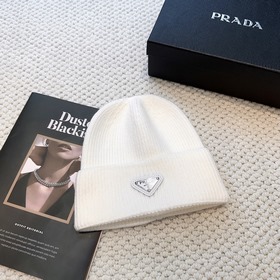 Новая женская вязаная шапка Prada с тр