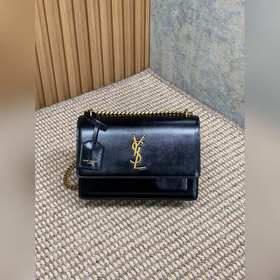 Сумка YSL Sunset с золотым логотипом —