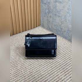 Сумка YSL Sunset с золотым логотипом —
