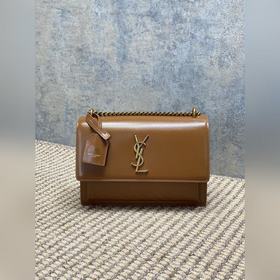 Сумка YSL Sunset с золотым логотипом —