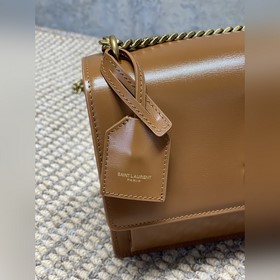 Сумка YSL Sunset с золотым логотипом —