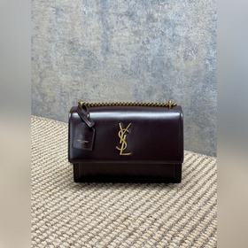 Сумка YSL Sunset с золотым логотипом —