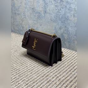 Сумка YSL Sunset с золотым логотипом —