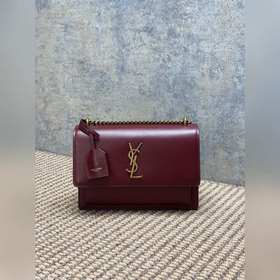 Сумка YSL Sunset с золотым логотипом —