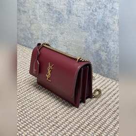 Сумка YSL Sunset с золотым логотипом —