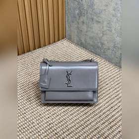 Сумка YSL Sunset с золотым логотипом —