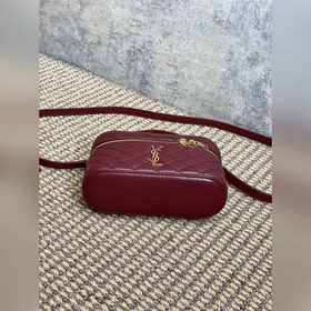 Коричнево-бордовая сумка YSL Gaby из к