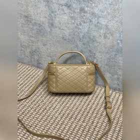 Коричнево-бежевая сумка YSL Gaby из ко