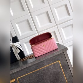 Розовый CHANEL 26ss LP с бледно-золоти
