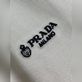 Хлопковая рубашка-поло Prada с вышитым