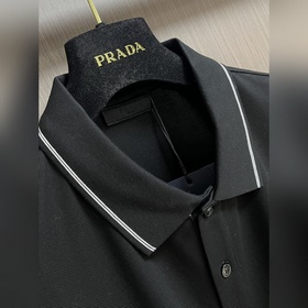Хлопковая рубашка-поло Prada с вышитым