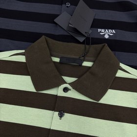 Новая поло-рубашка Prada с полосатым в