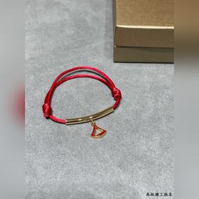 b419 Новогодний браслет с красной нить