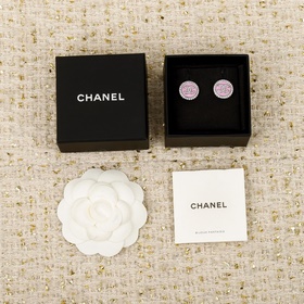 [CHANEL Черные круглые серьги-гвоздики