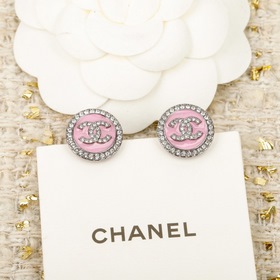 [CHANEL Черные круглые серьги-гвоздики
