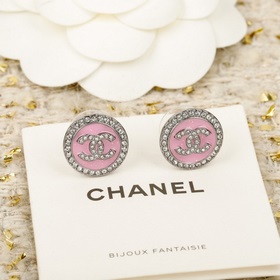 [CHANEL Черные круглые серьги-гвоздики
