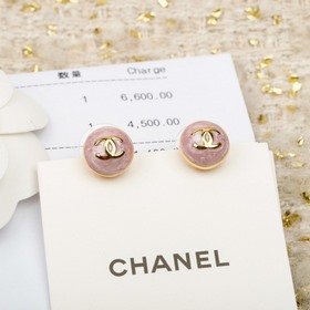 [CHANEL Сережки-гвоздики с пуговицами