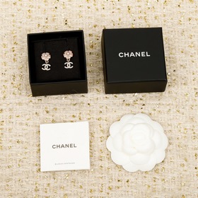 [CHANEL Серьги с розовыми камелиями, ж