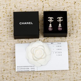 [CHANEL 26C Серьги-гвоздики с розовыми