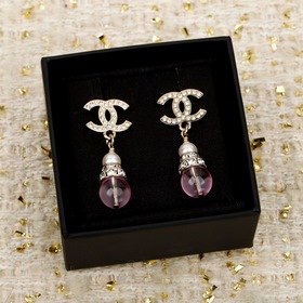[CHANEL 26C Серьги-гвоздики с розовыми