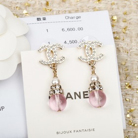 [CHANEL 26C Серьги-гвоздики с розовыми