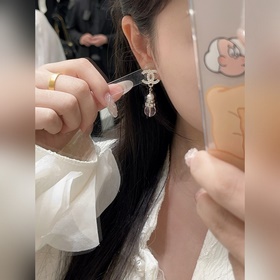 [CHANEL 26C Серьги-гвоздики с розовыми