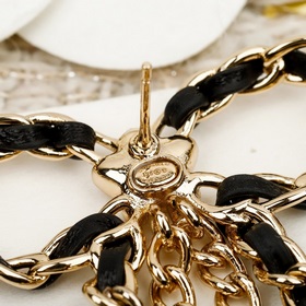[Серьги Chanel с черным бантиком и бах