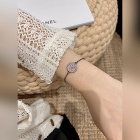 [CHANEL Черный круглый браслет с эмаль