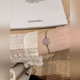 [CHANEL Черный круглый браслет с эмаль