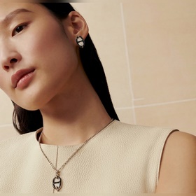 Серьги A1001 Hermès Mini Maillon черно