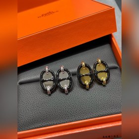 Серьги A1001 Hermès Mini Maillon черно