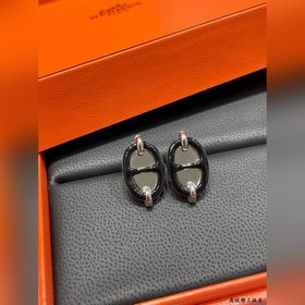 Серьги A1001 Hermès Mini Maillon черно