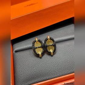 Серьги A1001 Hermès Mini Maillon черно