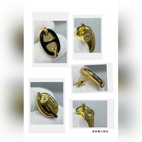 Серьги A1001 Hermès Mini Maillon черно