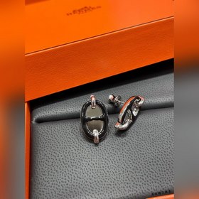 Серьги A1001 Hermès Mini Maillon черно