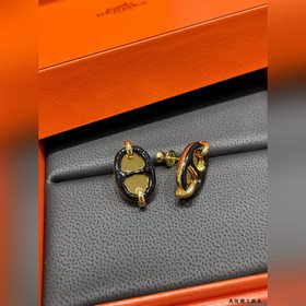 Серьги A1001 Hermès Mini Maillon черно