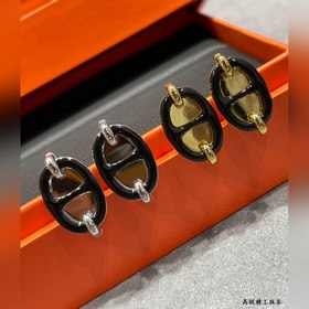Серьги A1001 Hermès Mini Maillon черно