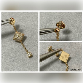 A0023 Серьги-подвески с квадратными за
