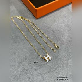 Ожерелье Hermès Mini H из V-Gold с эма