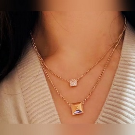 a023 Двухслойное ожерелье Hermès с зак