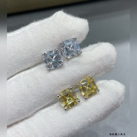T1212 Серьги-гвоздики Tiffany с белым 