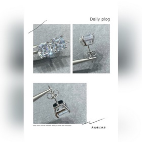 T1212 Серьги-гвоздики Tiffany с белым 