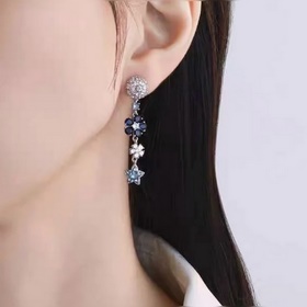 Серьги V128 VCA синими бриллиантами ви