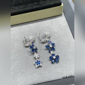 Серьги V128 VCA синими бриллиантами ви