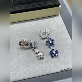 Серьги V128 VCA синими бриллиантами ви