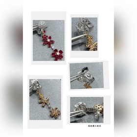 Серьги V128 VCA с красными бриллиантам